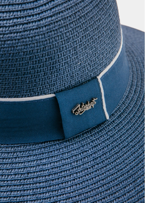 Navy Straw Hat w/ navy hatband