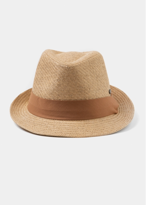 Brown Fedora Hat w/ camel hatband