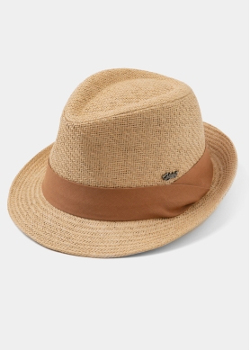 Brown Fedora Hat w/ camel hatband