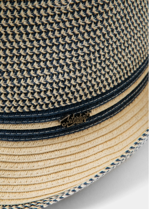 Blue & Beige Fedora Hat