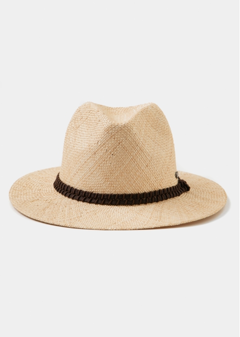 Natural Panama Hat w/Brown Detail