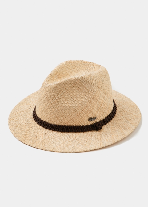 Natural Panama Hat w/Brown Detail