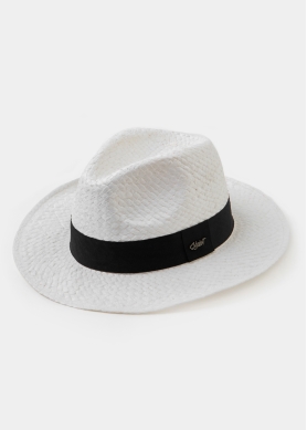 White Braided Panama Style Hat 