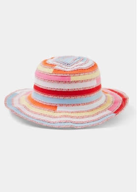 Girls Multicolour Hat w/ Top Stitches