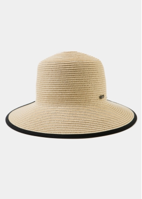 Cut Straw Hat w/ black bow