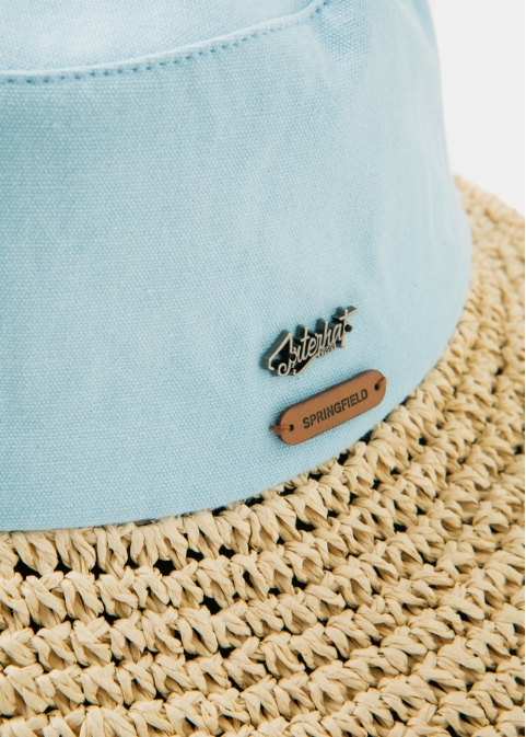 Baby Blue Bucket Cotton & Straw Hat 