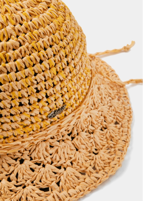 Total Brown Bucket Style Straw Hat