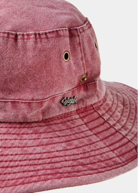 Red Active Bucket Hat w/ Washed Cotton