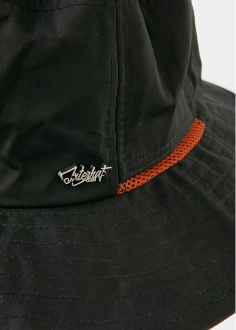 Black Active Bucket Hat w/ Orange Details