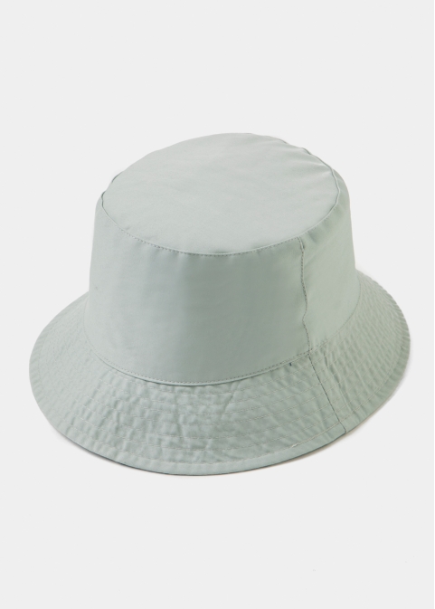 Double-Faced Bucket Hat Floral Baroque Pattern & Grey-Green