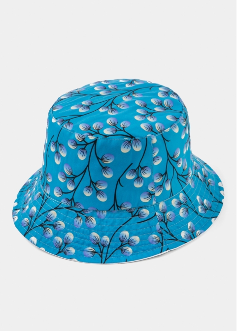 Double-Faced Bucket Hat Cottons Pattern & White