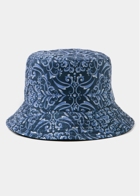 Double-Faced Bucket Hat Baroque Pattern & Black 