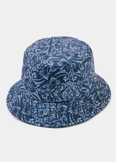 Double-Faced Bucket Hat Baroque Pattern & Black 