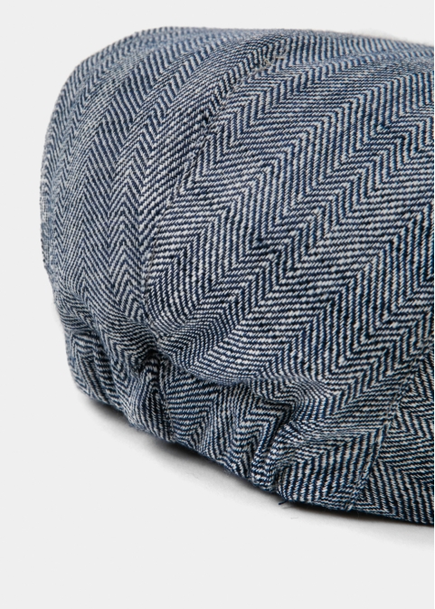 Blue Linen Men's Cap 