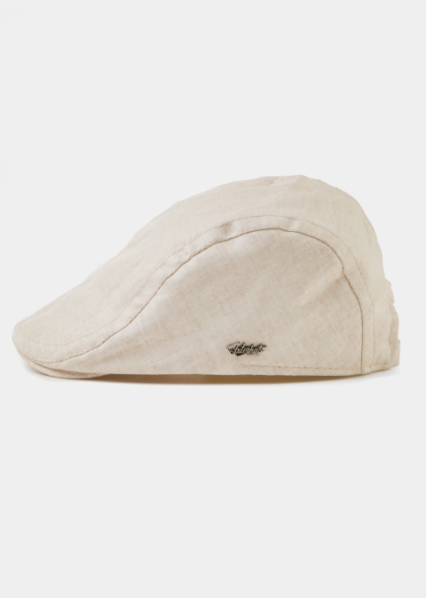 Beige Linen Men's Cap 