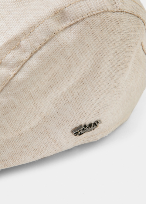 Beige Linen Men's Cap 