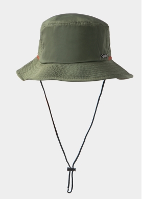Green Active Bucket Hat w/ Orange Details