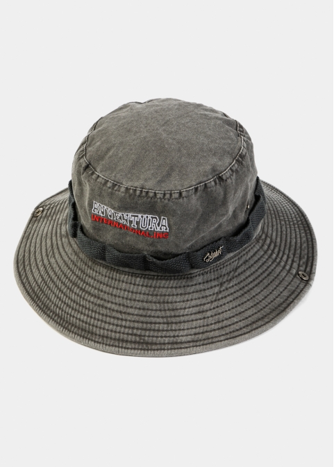 Grey Washed Cotton Bucket Hat