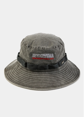 Grey Washed Cotton Bucket Hat
