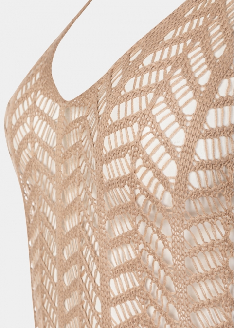 Beige Knitted Beachwear 