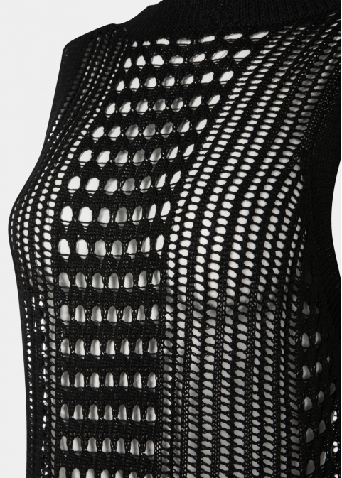 Black Knitted Beachwear w/ Side Tears