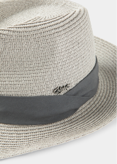Grey Fedora Hat w/ Grey Hatband