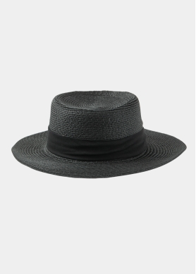 Black Boater Hat w/ Black Ribbon