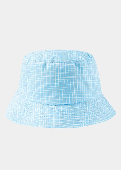 Double-Faced Bucket Hat Squares Pattern & Royal blue