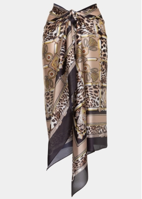 Beige Pareo w/ Leopard Design
