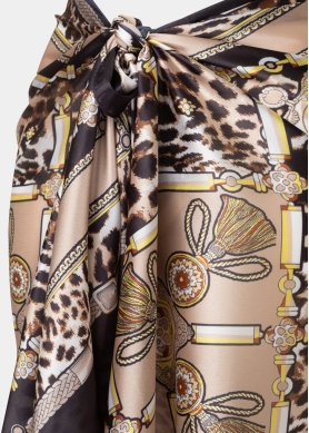 Beige Pareo w/ Leopard Design