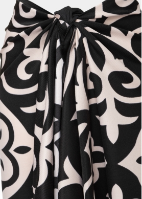 Black & Beige Pareo w/ Royal Pattern 