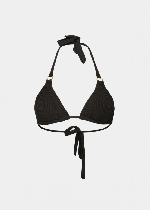 Capri Bikini Top - Black Rib