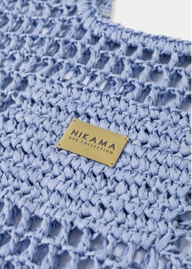 Light Blue Knitted Tote Bag