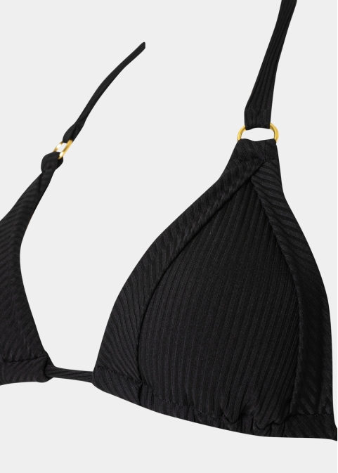 Capri Bikini Top - Black Rib