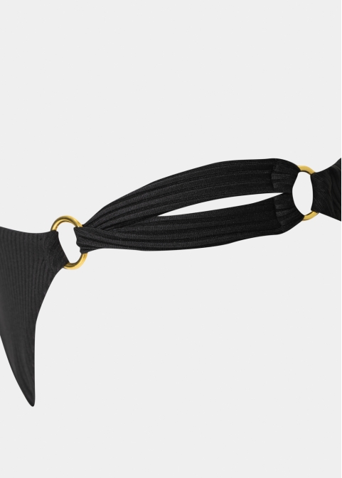 Capri Bikini Bottom - Black Rib
