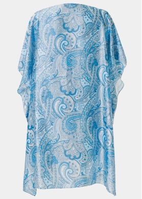 Butterfly Satin Dress w/ Blue Paisley