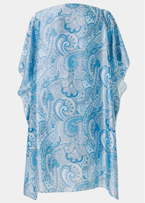 Butterfly Satin Dress w/ Blue Paisley