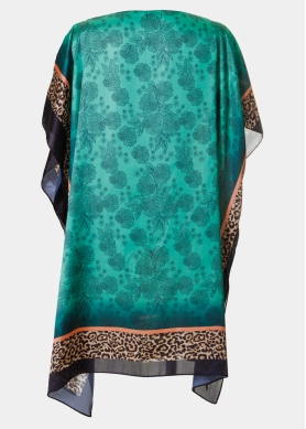 Butterfly Satin Dress w/ Flowers Pattern