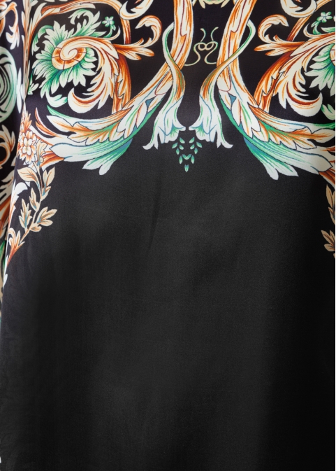 Butterfly Satin Dress w/ Gold Pattern