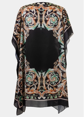 Butterfly Satin Dress w/ Gold Pattern