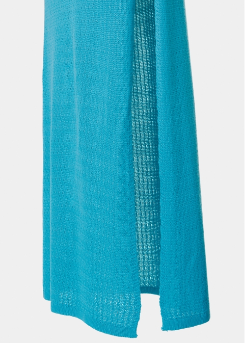 Blue Knitted Top & Skirt Set