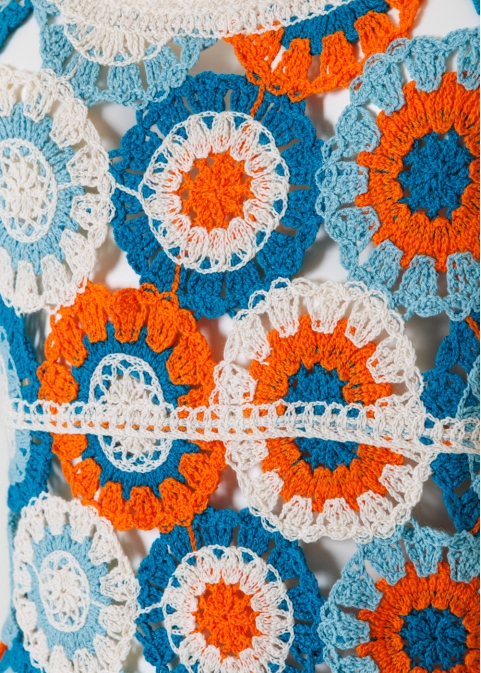 Colorful Crochet Mini Dress