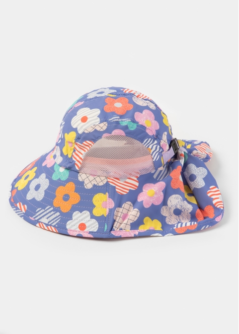 Purple Kids Bucket Hat w/ Neck Protector 