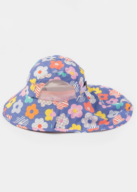 Purple Kids Bucket Hat w/ Neck Protector 