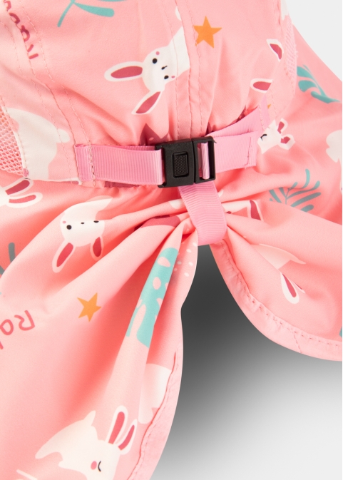 Pink Kids Bucket Hat w/ Neck Protector 
