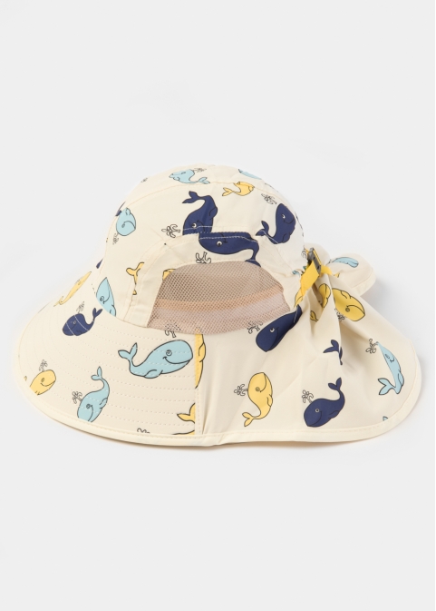 Yellow Kids Bucket Hat w/ Neck Protector 
