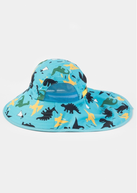Light Blue Kids Bucket Hat w/ Neck Protector 