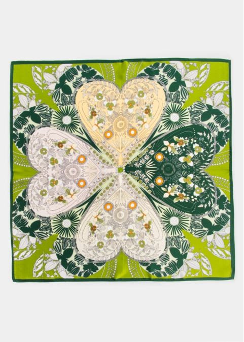 Flower Print Silk Scarf