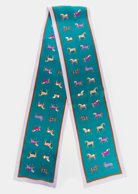 Horses Print Silk Scarf