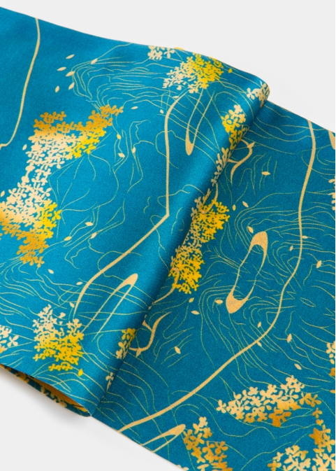 Flowers Print Silk Scarf